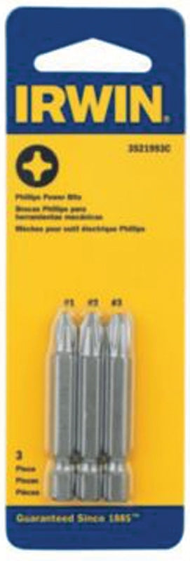 Irwin 3521993C Power Bit Set, Steel, 3-Piece