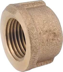 Anderson Metals 738108-20 Pipe Cap, 1-1/4 in, IPT, Brass, Red