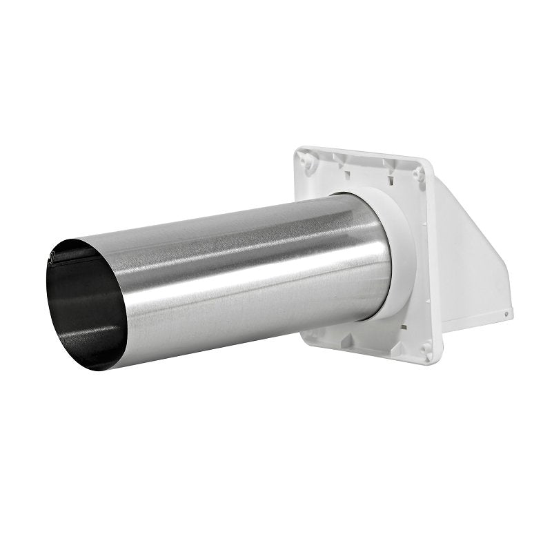 Lambro 224WS Hood Vent, 6.49 in W Hood, 4.81 in H Hood, 4 in Duct, Plastic Hood, White Hood