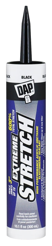 DAP 7079818713 Premium Elastomeric Sealant, Black, 24 hr Curing, 40 to 100 deg F, 10.1 fl-oz Cartridge, Pack of 12