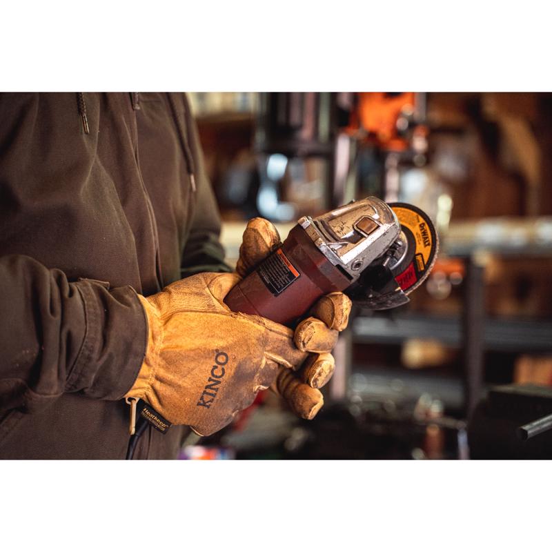 Kinco XL Pigskin Leather Cold Weather Black/Gold Ski Gloves
