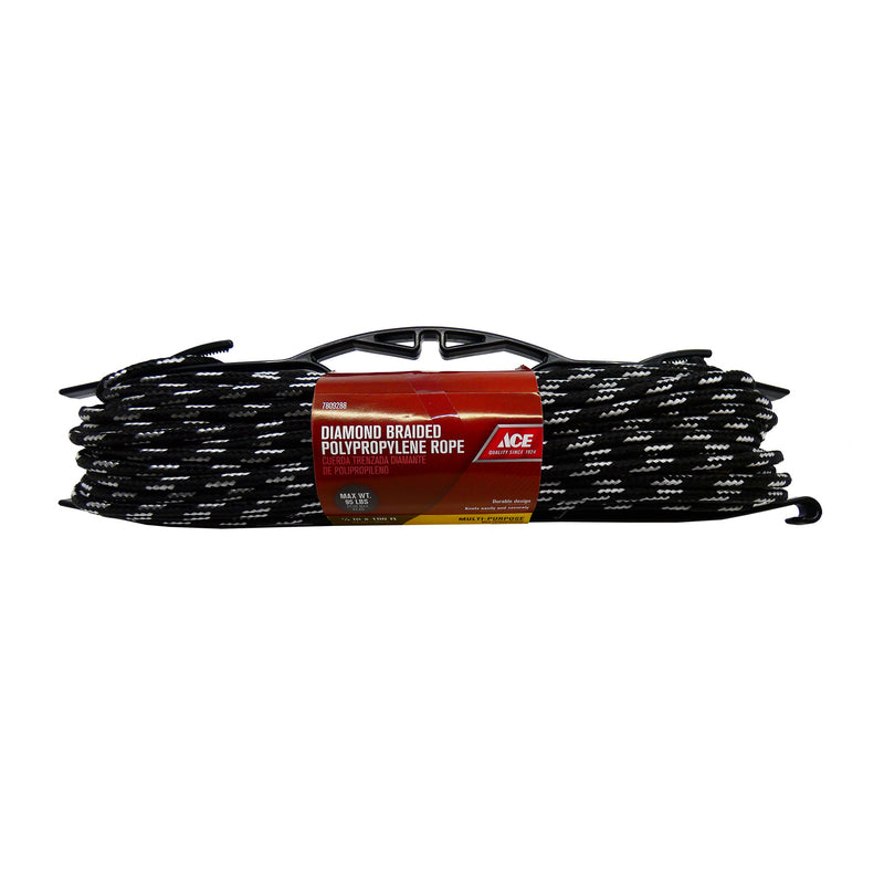 Ace 1/4 in. D X 100 ft. L Multicolored Diamond Braided Polypropylene Rope