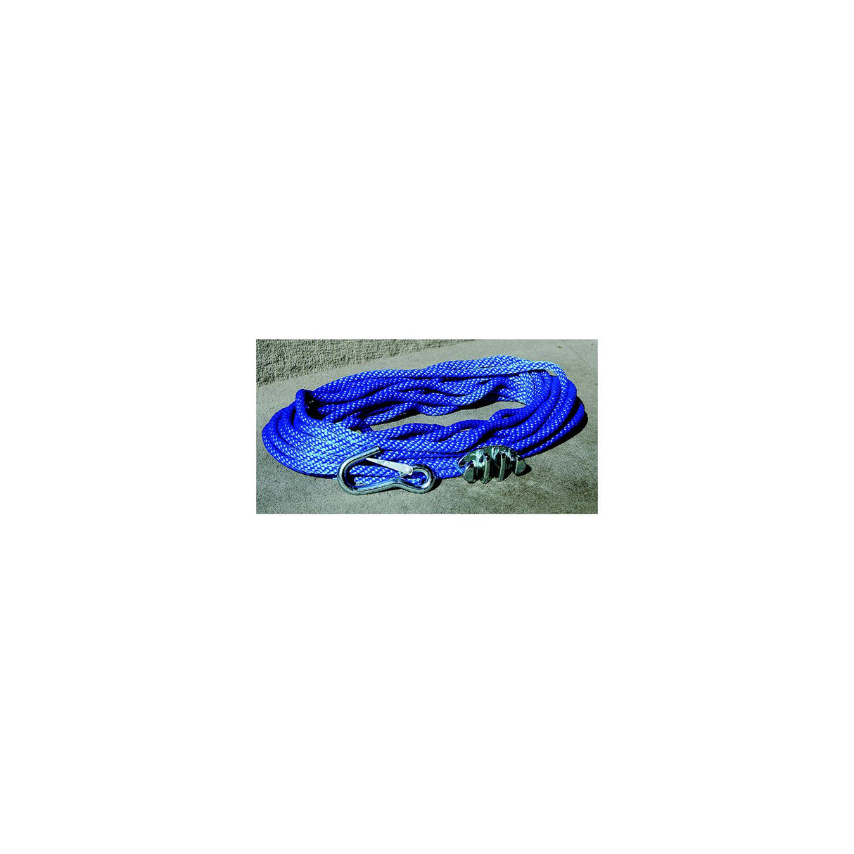 Panther Blue Polypropylene 3/8″ Anchor Rope Includes No-Tie Rope Cleat and Snap Hook