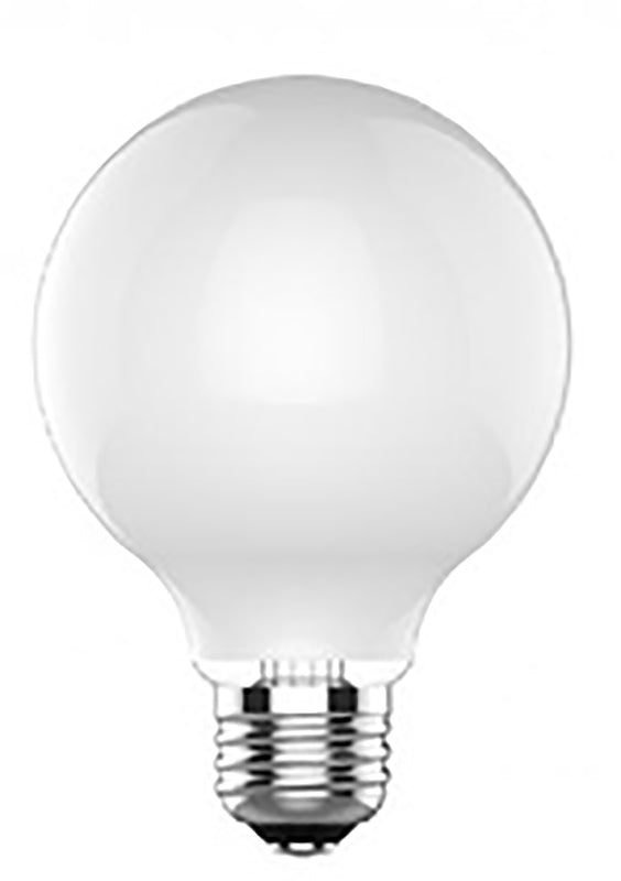 GE 25016 LED Bulb, Globe, G25 Lamp, 60 W Equivalent, E26 Medium Lamp Base, Dimmable, White, Soft White Light