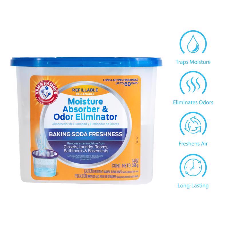 Arm & Hammer No Scent Moisture Absorber and Odor Eliminator 14 oz Beads, Pack of 6
