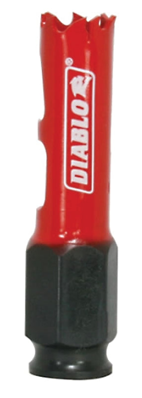 Diablo DHS0625 Hole Saw, 5/8 in Dia, 2-3/8 in D Cutting, 3/8 in Arbor, 4 TPI, Bi-Metal Cutting Edge
