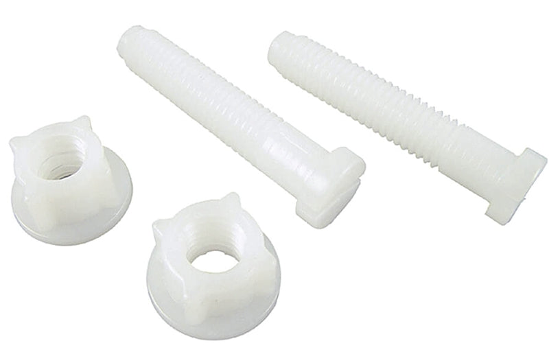 Danco 80822 Toilet Seat Hinge Bolt Set, Plastic, White
