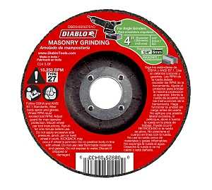 Diablo DBD040250701C Grinding Wheel, Applicable Materials: Cement, Cinder, Paver Stone, 4 in Dia, 1/4 in Thick