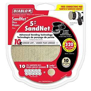 Diablo DND050320H10I Sanding Disc, 5 in Dia, 320 Grit, Super Fine, Universal, Aluminum Oxide Abrasive