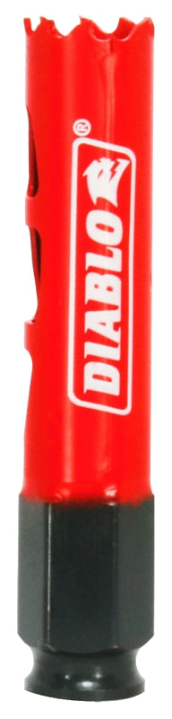 Diablo DHS0688 Hole Saw, 11/16 in Dia, 2-3/8 in D Cutting, 4 TPI, Bi-Metal Cutting Edge