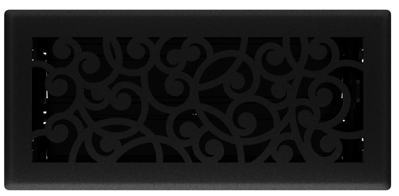 Imperial RG3459 Floor Register, 4 in H Duct Opening, 10 in W Duct Opening, Polystyrene, Black Iron