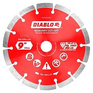 Diablo DMADS0900 Series Saw Blade, Cut-Off Disc Blade, 9 in Dia, Segmented Rim, 1/PK