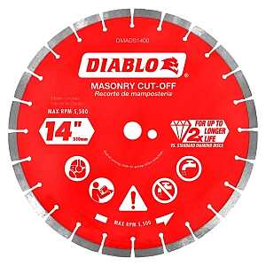 Diablo DMADS1400 Series Saw Blade, Cut-Off Disc Blade, 14 in Dia, Segmented Rim, 1/PK