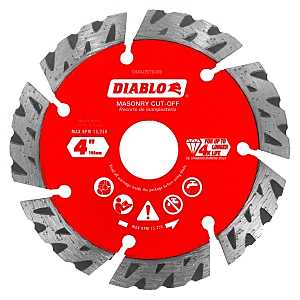 Diablo DMADST0400 Series Saw Blade, Turbo Cut-Off Disc Blade, 4 in Dia, Segmented Rim, 1/PK