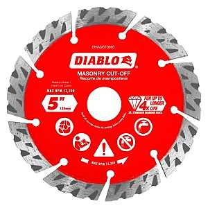 Diablo DMADST0500 Series Saw Blade, Turbo Cut-Off Disc Blade, 5 in Dia, Segmented Rim, 1/PK