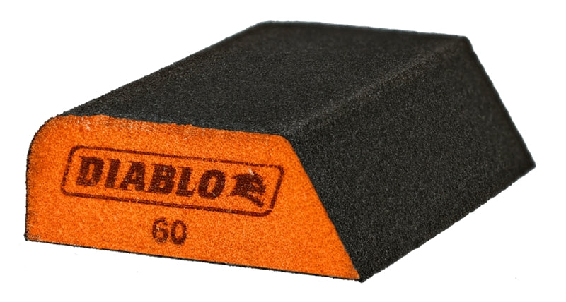 Diablo DFBCOMBMED01G Dual Edge Sanding Block, 4 in L, 2-1/2 in W, 60 Grit, Medium, Aluminum Oxide Abrasive
