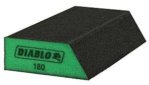 Diablo DFBLANGSFN04G Sanding Sponge, Black/Green, 5 in L, 3 in W, 180 Grit, Ultra Fine, 4/PK