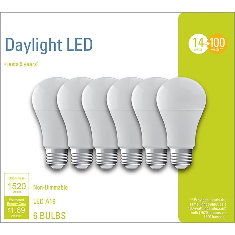 GE Industrial Solutions 93098310 LED Bulb, 1100 Lumens, 14 W, A21 Lamp, 100 W Equivalent, E26 Lamp Base
