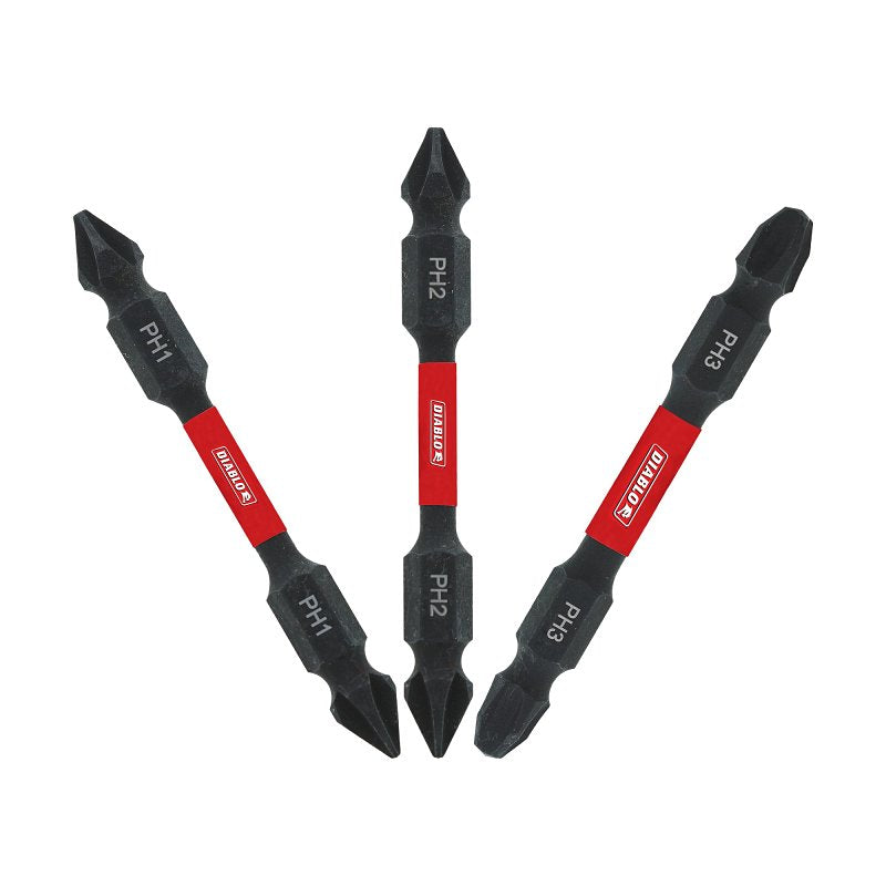 Diablo DDEPH225B Double Ended Drive Bit, #2 Drive, Phillips Drive, 2-1/2 in L