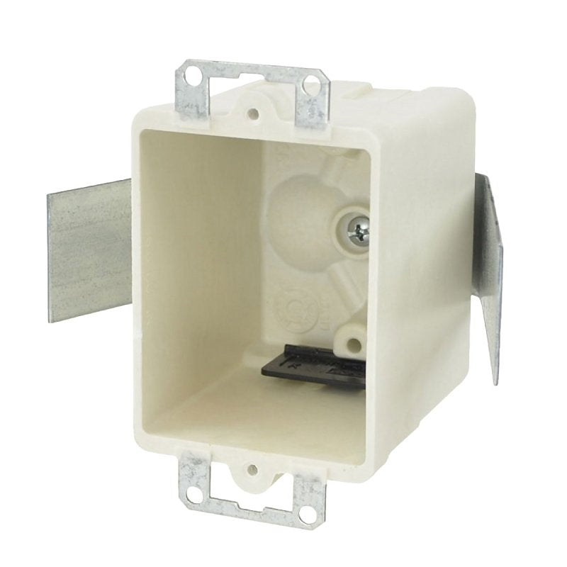 fiberglassBOX 9361-ESK Switch/Outlet Box, 1-Gang, 2-Outlet, 4-Knockout, Fiberglass/Polyester, Off-White