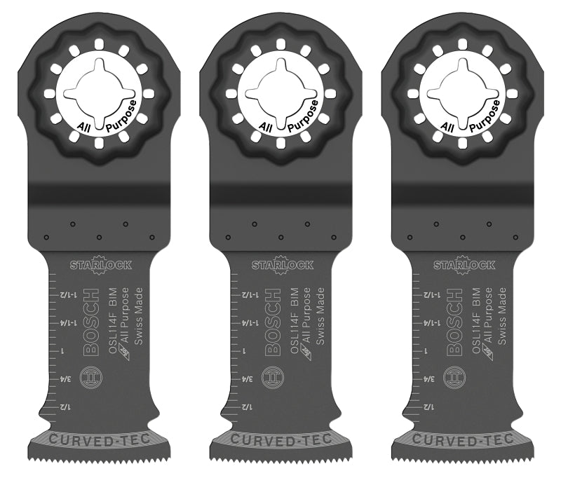 Bosch Starlock OSL114F-3 Oscillating Blade, 1-1/4 in, Bi-Metal, 3/PK