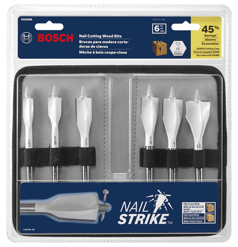 Bosch NS5006 Boring Bit Set, 6-Piece, HCS, Pack of 5