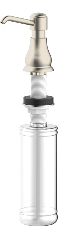 Boston Harbor TOBI22040002NP Soap Dispenser, 11 oz Capacity, PE, Brushed Nickel, Brushed Nickel, Press