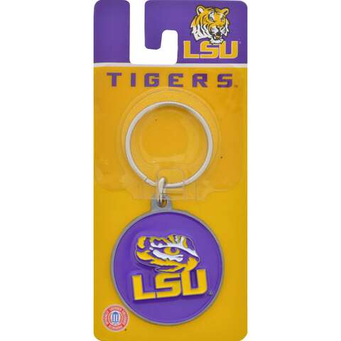 HILLMAN NCAA Tempered Steel Purple Split Ring Keychain, Pack of 3