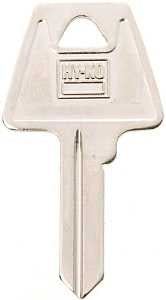 Hy-Ko 11010AM6 Key Blank, Brass, Nickel, For: American Cabinet, House Locks and Padlocks, AM6 Key Number_, Pack of 10