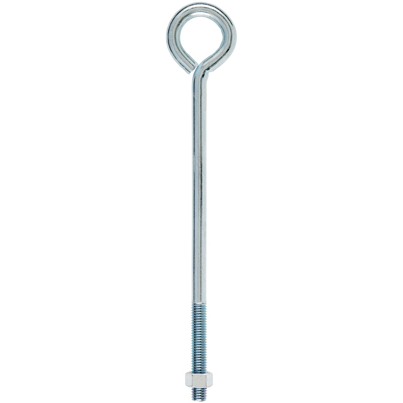 Hampton 1/2 in. X 12 in. L Zinc-Plated Steel Eyebolt Nut Included, Pack of 5