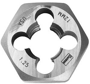 Irwin Hanson 9743 Metric Die, M12-1.5 Thread, Fine Thread, Right Hand Thread, HCS