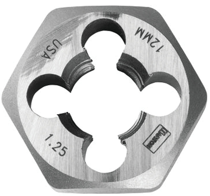 Irwin Hanson 9743 Metric Die, M12-1.5 Thread, Fine Thread, Right Hand Thread, HCS