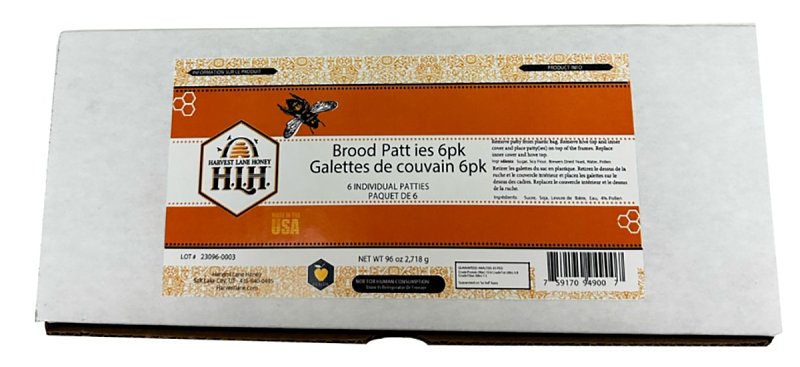 Harvest Lane Honey PPBB-102-6 Brood Patties, 1 lb Pack