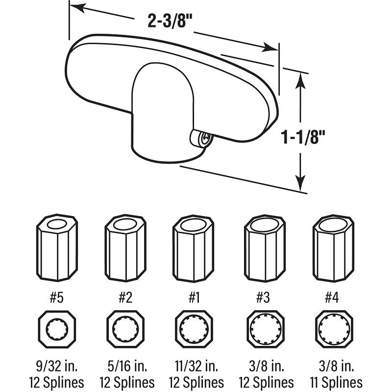 Prime-Line H 3893 Window Handle, Satin Bronze, Zinc