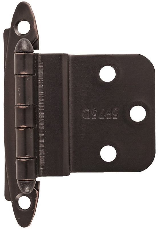 Amerock BPR3417ORB Hinge, 2-3/4 in L x 2 in W, Steel, Oil-Rubbed Bronze, 3/8 in Inset, Face Mounting