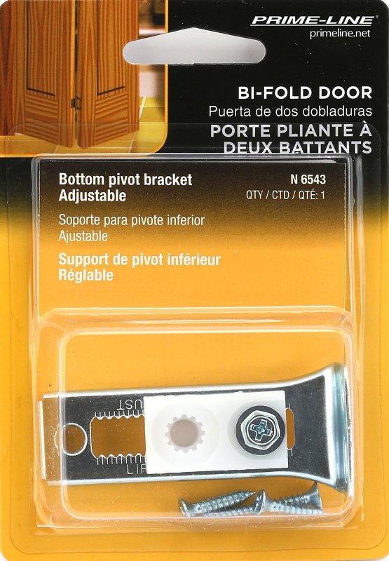 Prime-Line N 6543 Adjustable Bi-Fold Door Bottom Pivot Bracket, Steel, Zinc