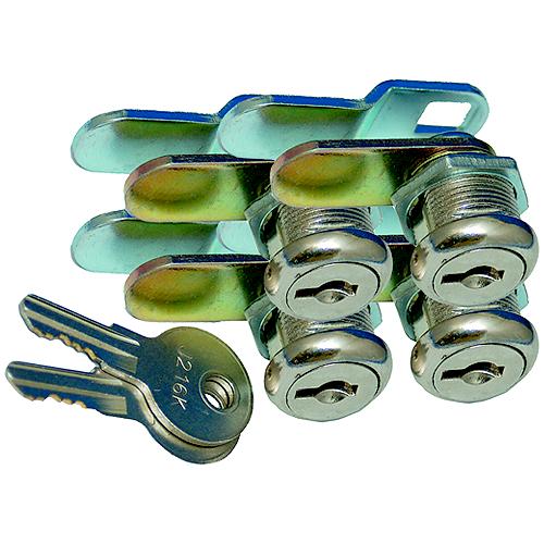 Prime Standard Key Cam Lock, 1-1/8" 4/Pk