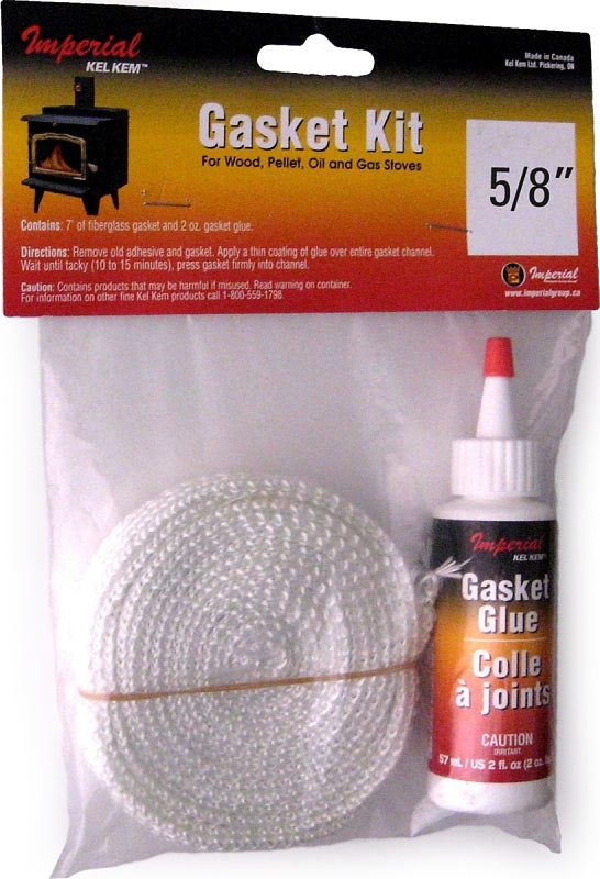 Imperial GA0011 Gasket Tape Kit, 7 ft L, 3/4 in W, Fiberglass, 59 mL Pack