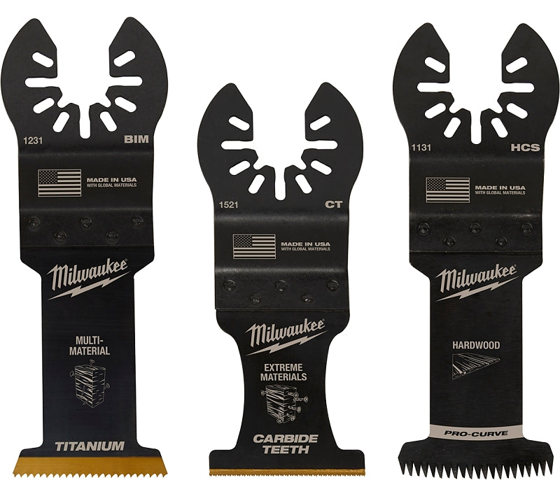 Milwaukee 49-10-9001 Blade Variety Pack, Flush Cut, Plunge, Triple-Ground Japanese Tooth, 3/SET