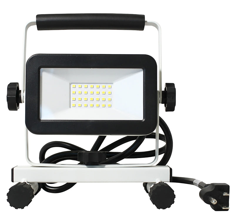 PowerZone GT-504-A LED Work Light, 120 VAC, 15 W, 1200 Lumens, 5000 K Color Temp, Black/White