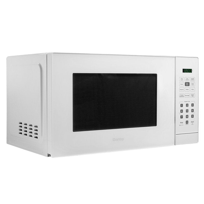 Danby DBMW0921BWW Countertop Microwave, 0.9 cu-ft Capacity, 900 W, 2 Cooking Stages, Metal, White