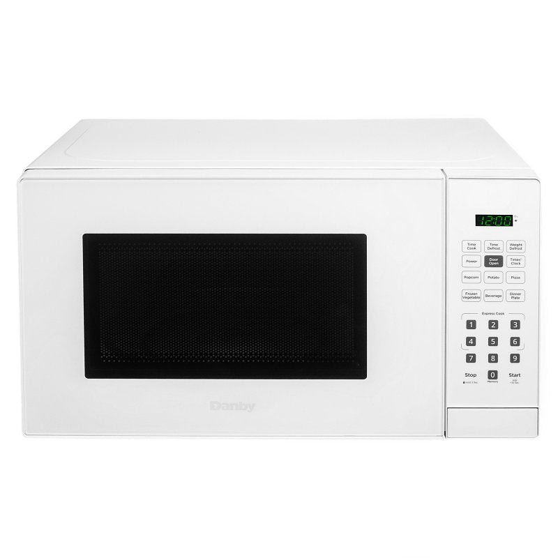 Danby DBMW0921BWW Countertop Microwave, 0.9 cu-ft Capacity, 900 W, 2 Cooking Stages, Metal, White