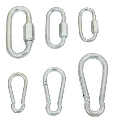 Home Plus Zinc-Plated Steel Snap Hook And Quick Link Set, Pack of 12