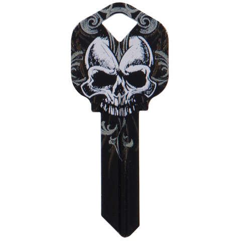 HILLMAN Wackey Skull House/Office Universal Key Blank KW1 Single, Pack of 6