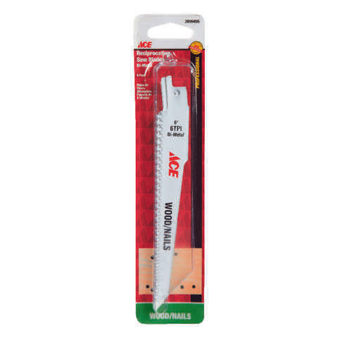 Ace 6 in. Bi-Metal Reciprocating Saw Blade 6 TPI 5 pk