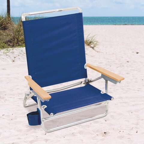 RIO Brands 5-Position Assorted Beach Folding Chair, Pack of 4