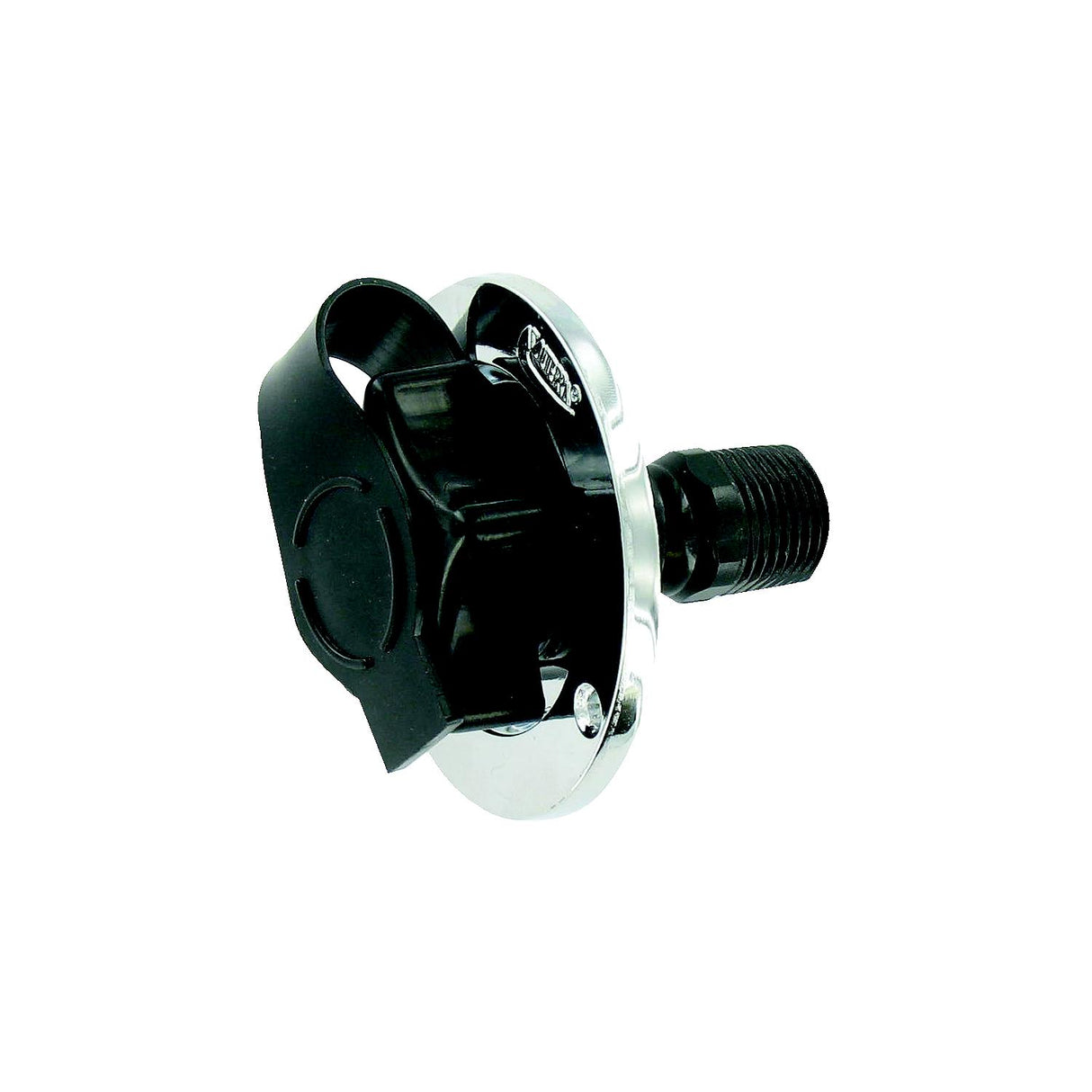 Valterra A01-0165VP Black Flush Mount Die Cast Flange Plastic Check Valve RV Water Inlet - Includes Screws, Putty Tape & Teflon Tape