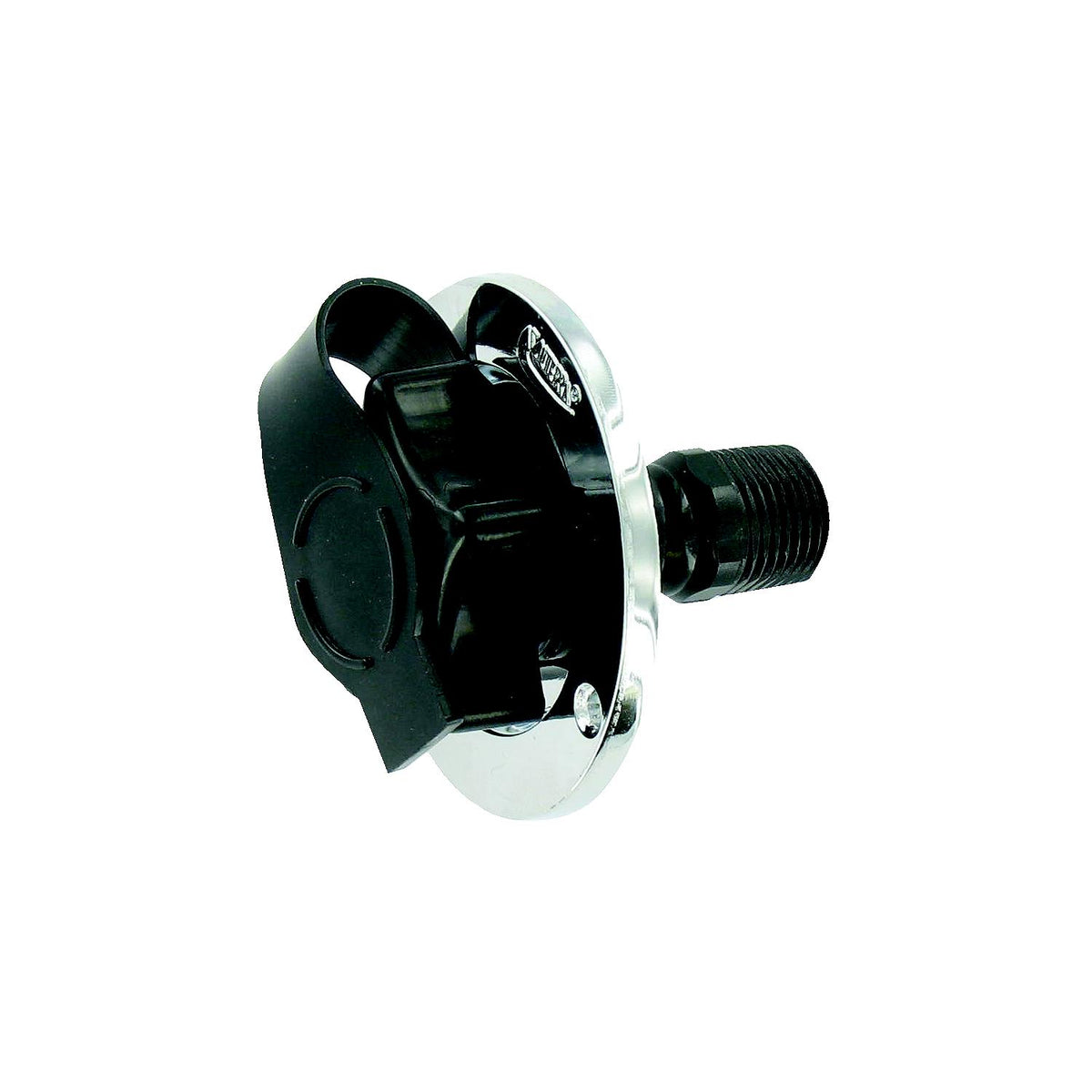 Valterra A01-0165VP Black Flush Mount Die Cast Flange Plastic Check Valve RV Water Inlet - Includes Screws, Putty Tape & Teflon Tape