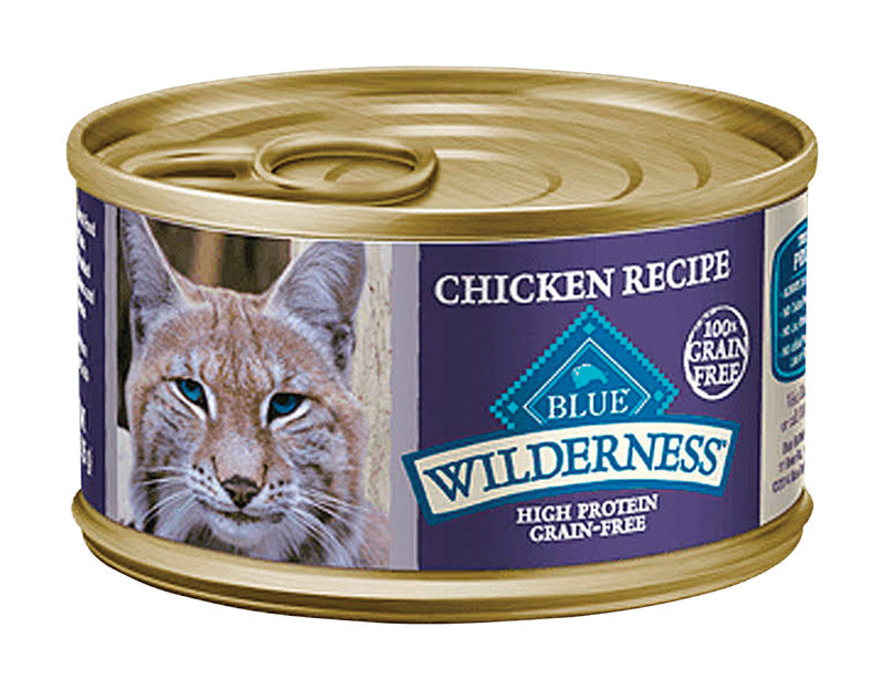 Blue Buffalo Wilderness All Ages Chicken Pate Cat Food Grain Free 5.5 oz, Pack of 24