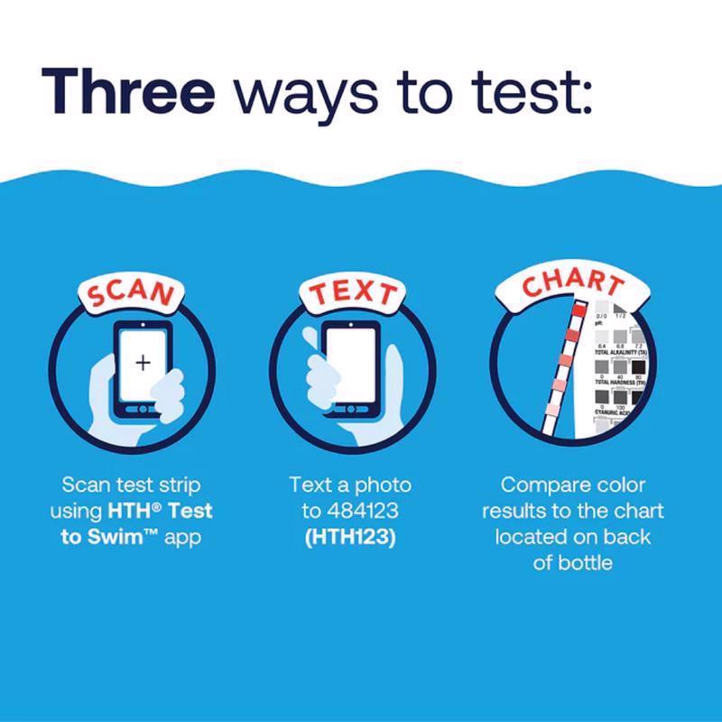 HTH Pool Care Strips 6-Way Test Strips 1 bottle